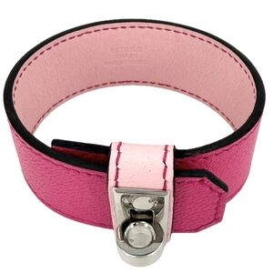 HERMES Pink Leather Bracelet